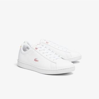 Lacoste Carnaby Evo Metallic Accent Sneakers - Tenisky Dětské Bílé / Růžové | CZ-ZesCzL